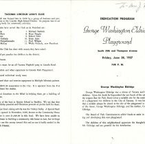 Scanned image of dedication program, 1957